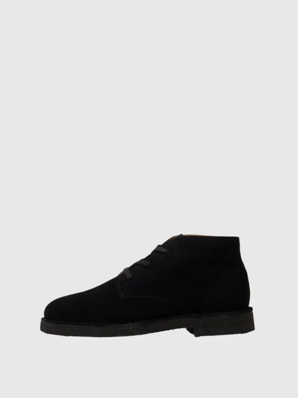SELECTED MOCKASYDD ÖKENKÄNGOR Black Fashion