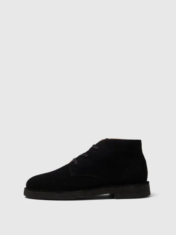 SELECTED MOCKASYDD ÖKENKÄNGOR Black Fashion