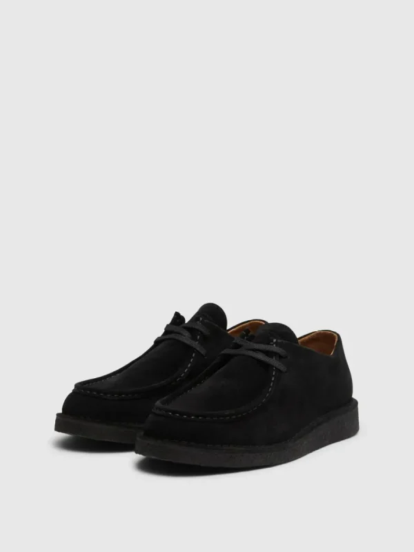 SELECTED MOCKASYDD SKOR MED SÖM RUNT TÅN Black Clearance