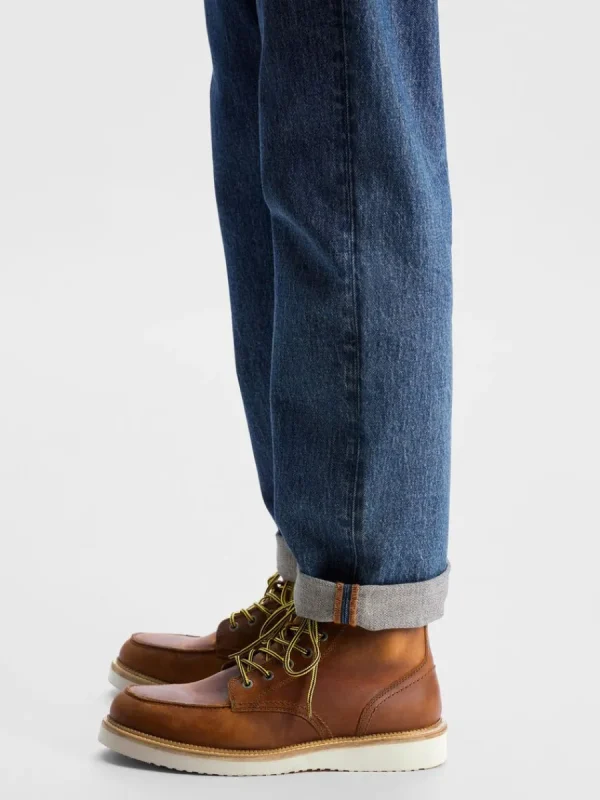 SELECTED MOC-TOE LÄDERBOOTS Brown Hot