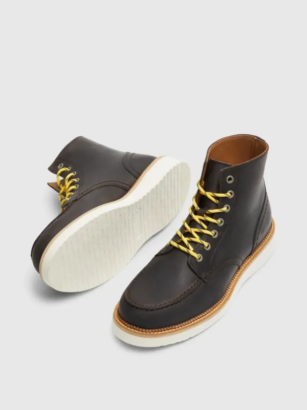 SELECTED MOC-TOE LÄDERBOOTS Brown Hot