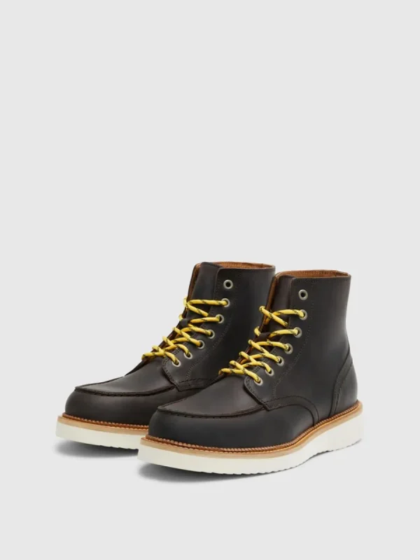 SELECTED MOC-TOE LÄDERBOOTS Brown Hot