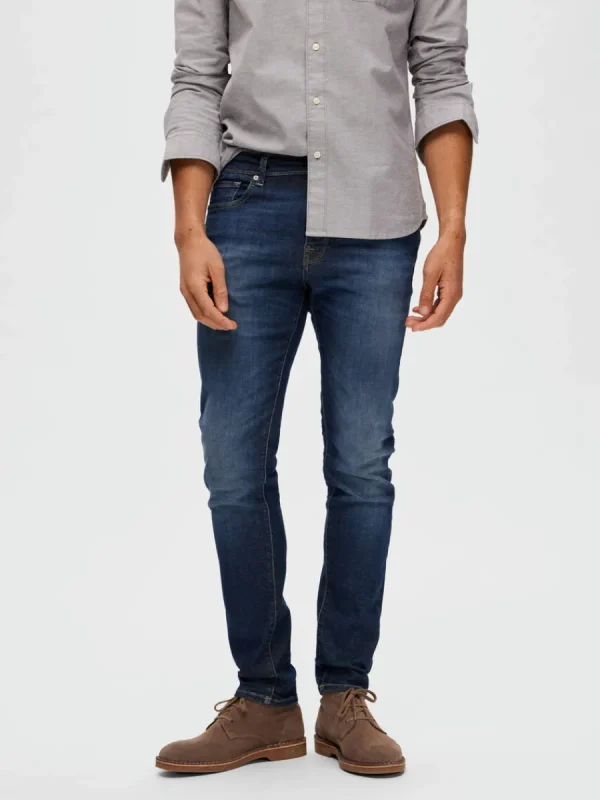 SELECTED MÖRK TVÄTT SLIM FIT-JEANS Blue Outlet