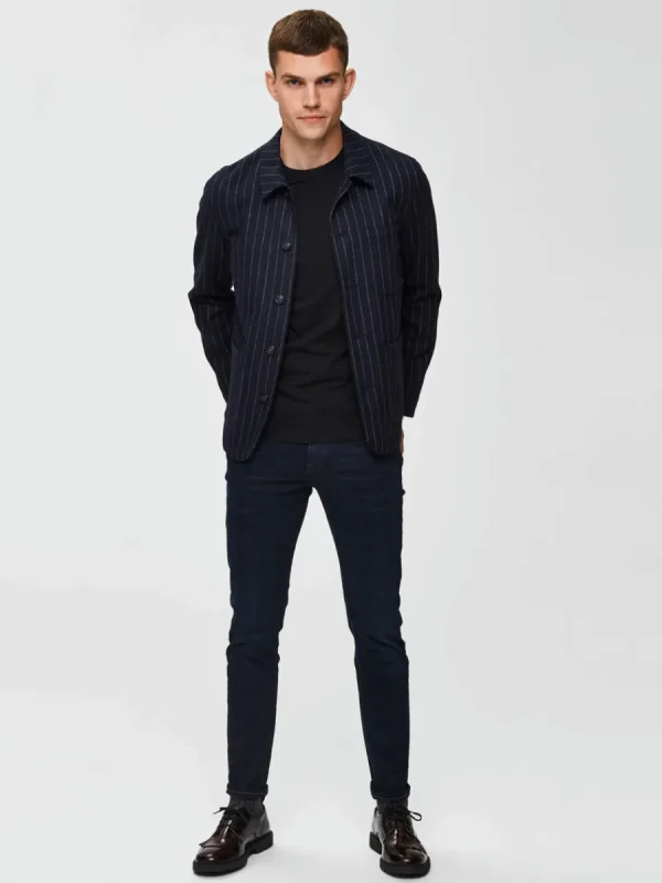SELECTED MÖRK TVÄTT SLIM FIT-JEANS Blue Best