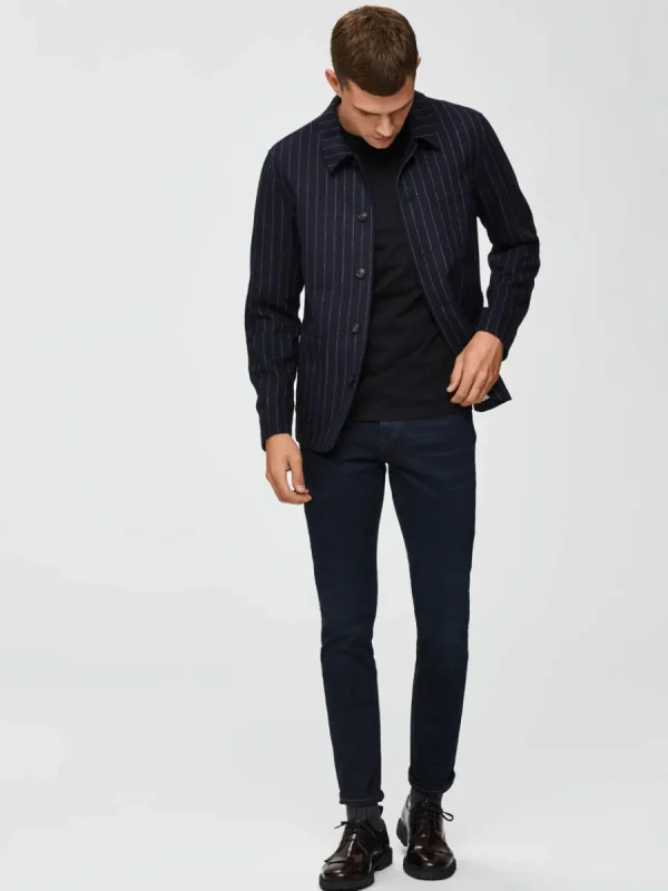 SELECTED MÖRK TVÄTT SLIM FIT-JEANS Blue Best