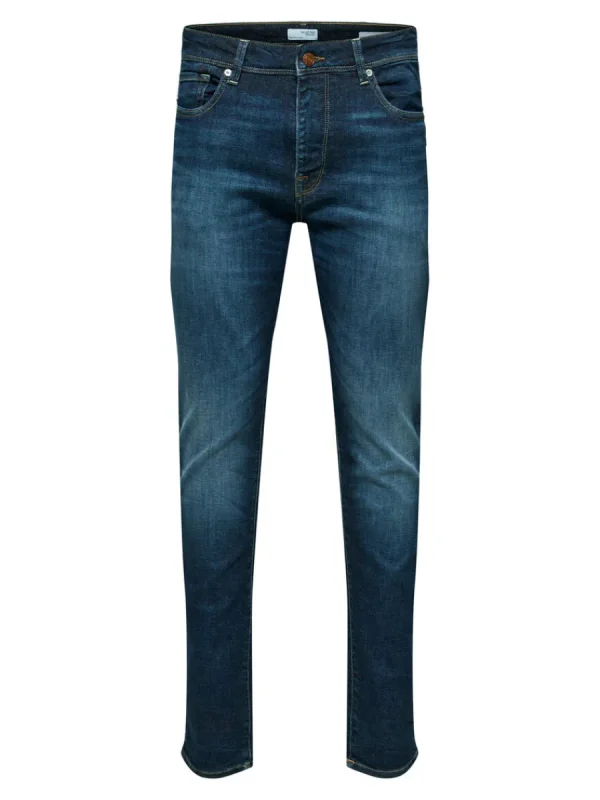 SELECTED MÖRK TVÄTT SLIM FIT-JEANS Blue Outlet