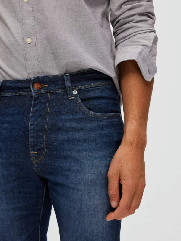 SELECTED MÖRK TVÄTT SLIM FIT-JEANS Blue Outlet