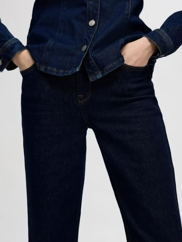 SELECTED MÖRK TVÄTT STRAIGHT FIT-JEANS Blue Shop
