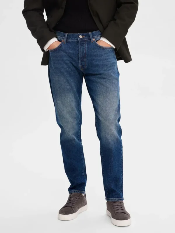 SELECTED 172 MÖRKBLÅ SLIM FIT-JEANS Blue Clearance