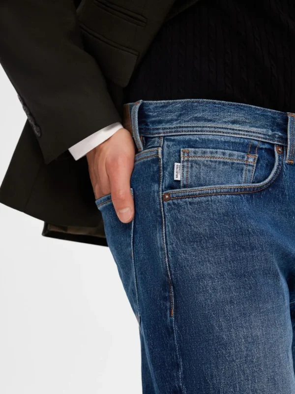 SELECTED 172 MÖRKBLÅ SLIM FIT-JEANS Blue Clearance