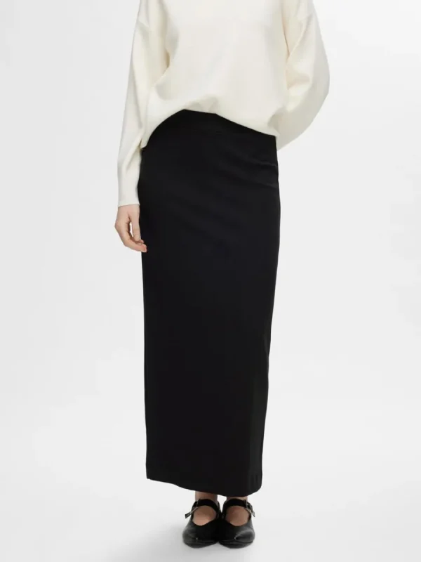 SELECTED NORMAL MIDJA MAXIKJOL Black Fashion