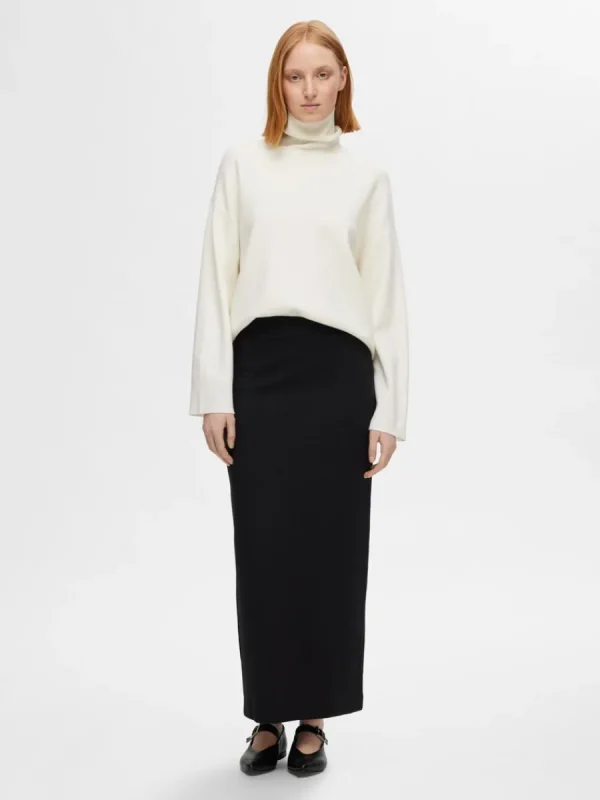 SELECTED NORMAL MIDJA MAXIKJOL Black Fashion