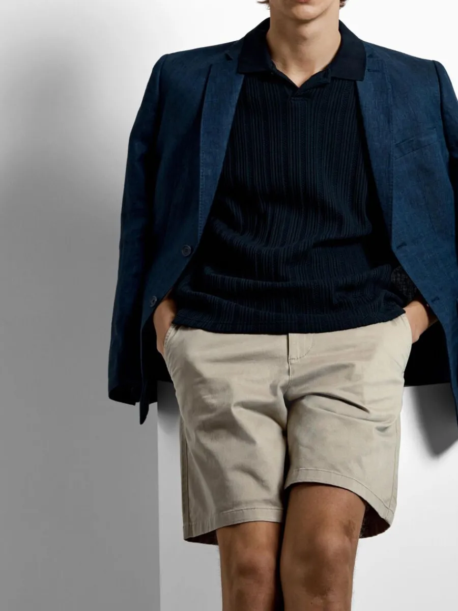 normal_passform_flex_shor_3-1.webp SELECTED NORMAL PASSFORM FLEX SHORTS Beige Best Sale