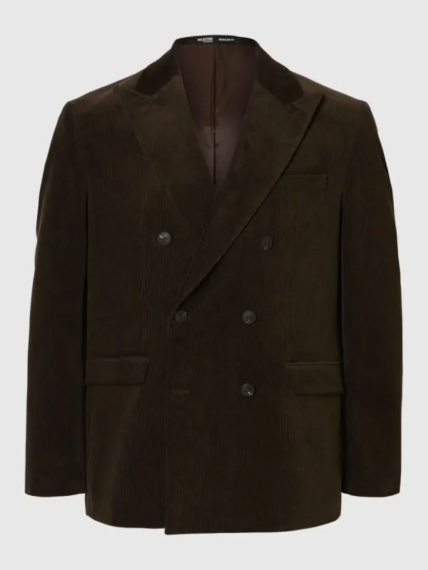 SELECTED NORMAL PASSFORM MANCHESTER DUBBELKNÄPPT KAVAJ Brown Cheap