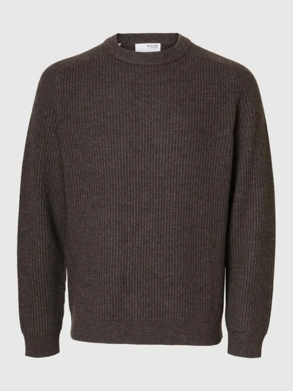 SELECTED NORMAL PASSFORM RUNDRINGAD TRÖJA Brown Cheap