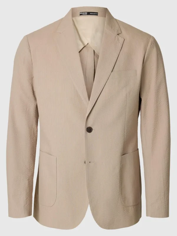 SELECTED NORMAL PASSFORM SEERSUCKER KAVAJ Beige Fashion