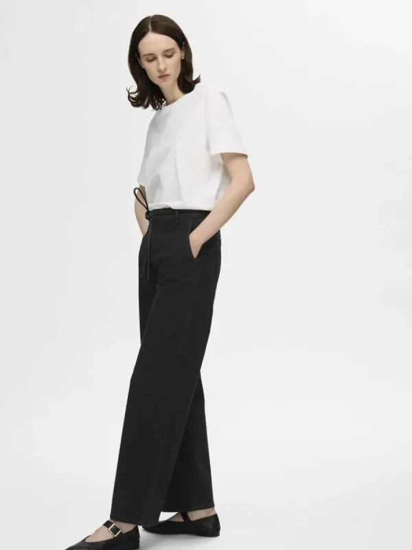SELECTED NORMALHÖG MIDJA VIDA JEANS Black Best Sale