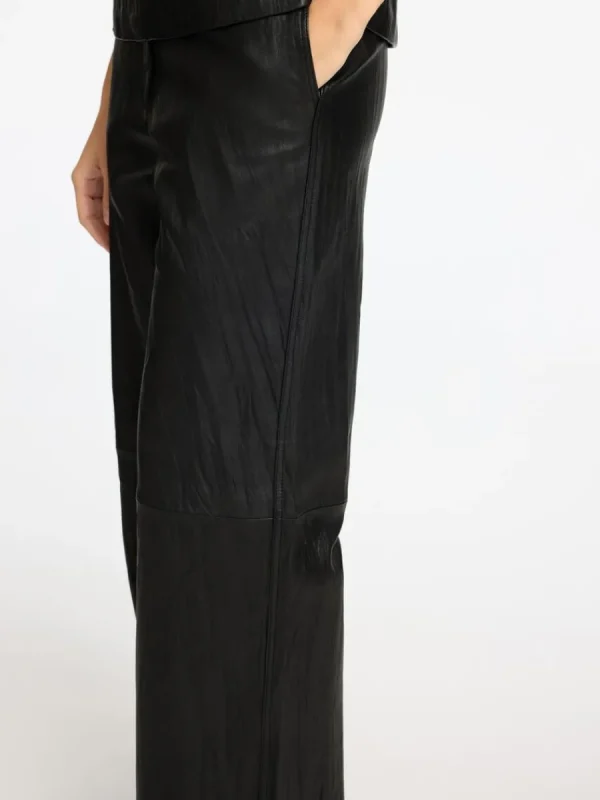 SELECTED NORMALHÖGA LÄDERBYXOR Black Best Sale