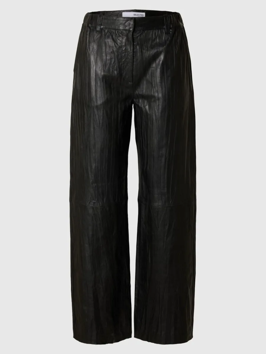 normalhga_lderbyxor_5.webp SELECTED NORMALHÖGA LÄDERBYXOR Black Best Sale