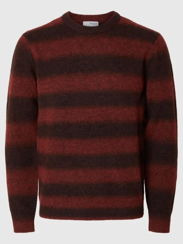 SELECTED OMBRE-RANDIG RUNDRINGAD TRÖJA Red Fashion