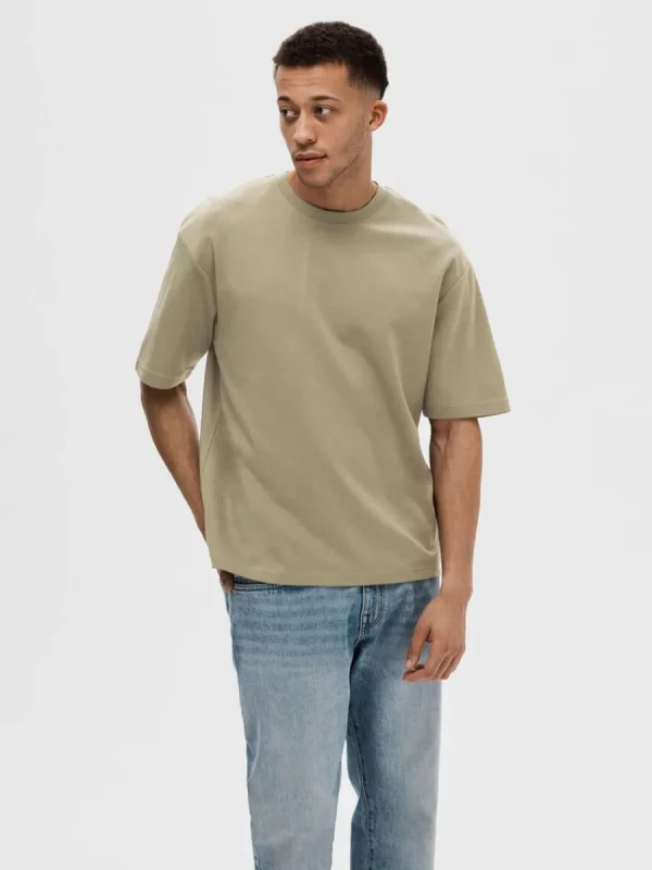 SELECTED OVERSIZE KORTA ÄRMAR T-SHIRT Green Flash Sale
