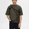 SELECTED OVERSIZE KORTA ÄRMAR T-SHIRT Green Best