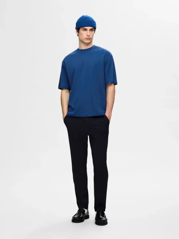 SELECTED OVERSIZE KORTA ÄRMAR T-SHIRT Blue Sale
