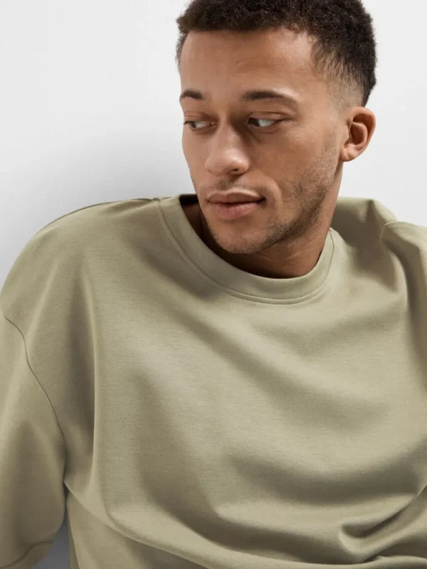SELECTED OVERSIZE KORTA ÄRMAR T-SHIRT Green Flash Sale