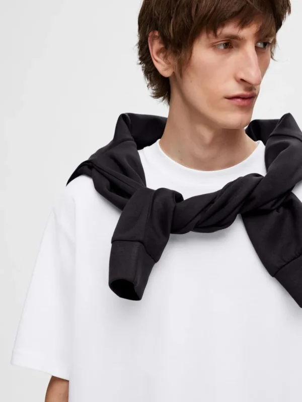 SELECTED OVERSIZE KORTA ÄRMAR T-SHIRT White Sale