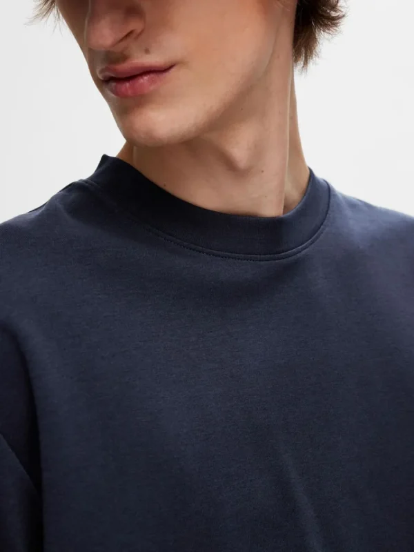 SELECTED OVERSIZE KORTA ÄRMAR T-SHIRT Blue Cheap