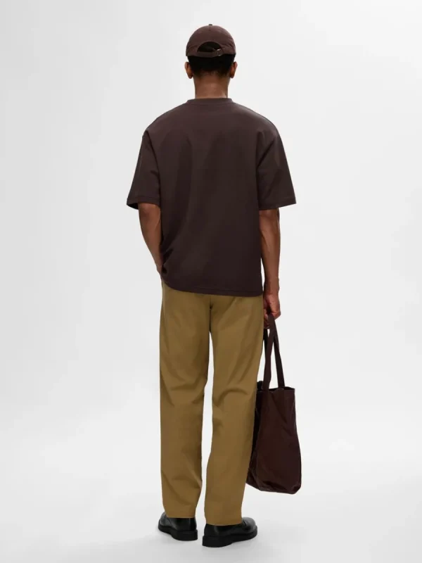SELECTED OVERSIZE KORTA ÄRMAR T-SHIRT Brown Store