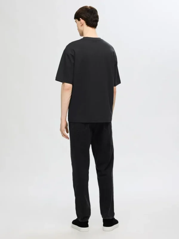 SELECTED OVERSIZE KORTA ÄRMAR T-SHIRT Black Sale