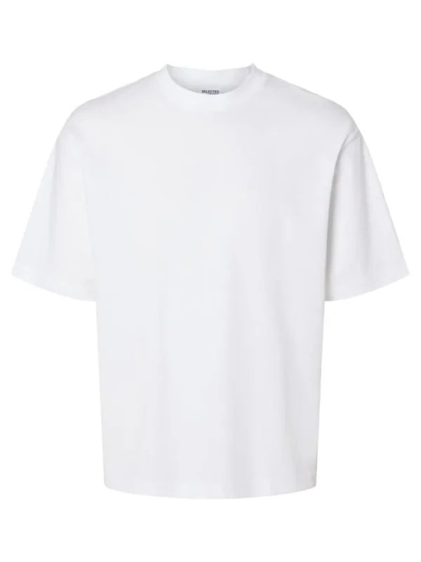 SELECTED OVERSIZE KORTA ÄRMAR T-SHIRT White Sale