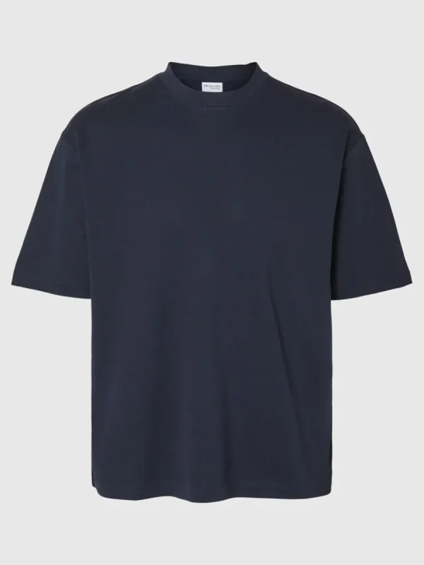 SELECTED OVERSIZE KORTA ÄRMAR T-SHIRT Blue Cheap