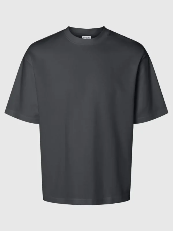 SELECTED OVERSIZE KORTA ÄRMAR T-SHIRT Grey Online