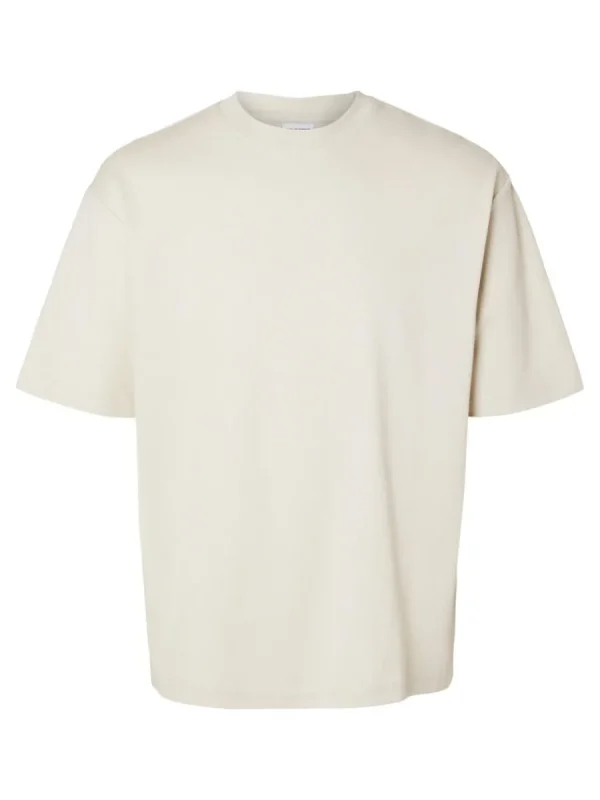 SELECTED OVERSIZE KORTA ÄRMAR T-SHIRT Beige Shop
