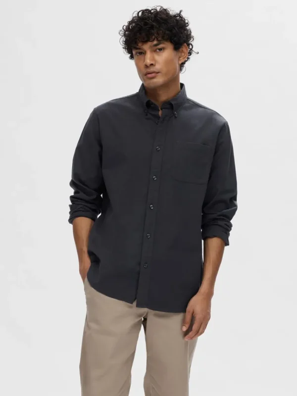 SELECTED OXFORD SKJORTA Black Clearance