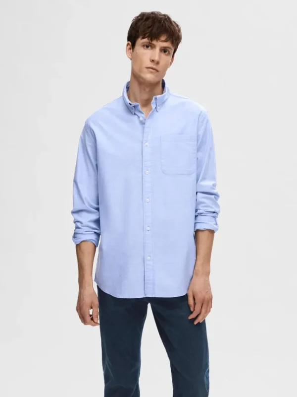 SELECTED OXFORD SKJORTA Blue Clearance