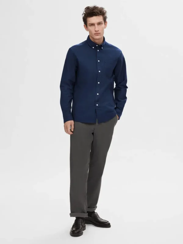 SELECTED OXFORD SKJORTA Blue Best