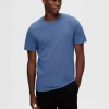 SELECTED 3-PACK BOMULL T-SHIRT Blue Outlet