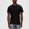 SELECTED 3-PACK BOMULL T-SHIRT Black Outlet