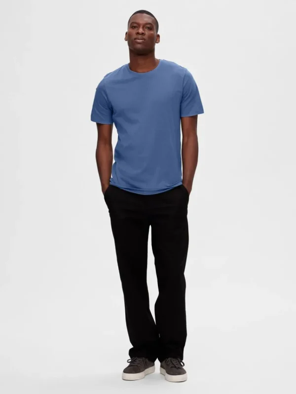 SELECTED 3-PACK BOMULL T-SHIRT Blue Outlet