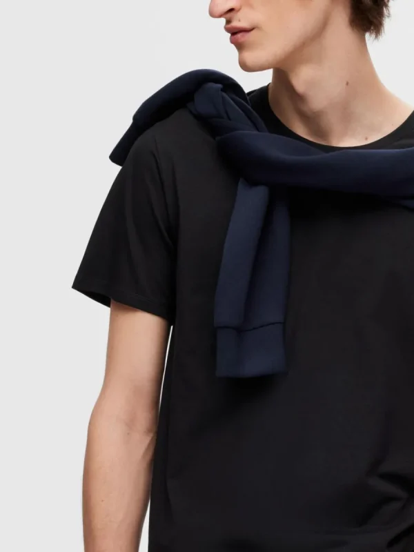 SELECTED 3-PACK BOMULL T-SHIRT Black Sale