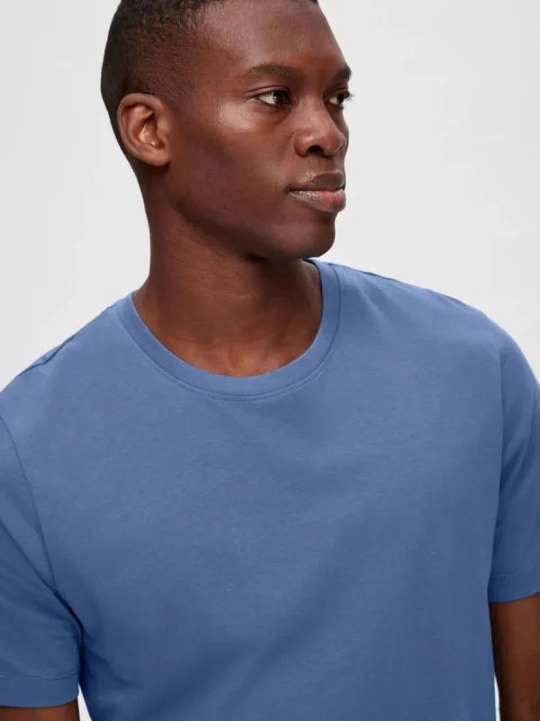 SELECTED 3-PACK BOMULL T-SHIRT Blue Outlet