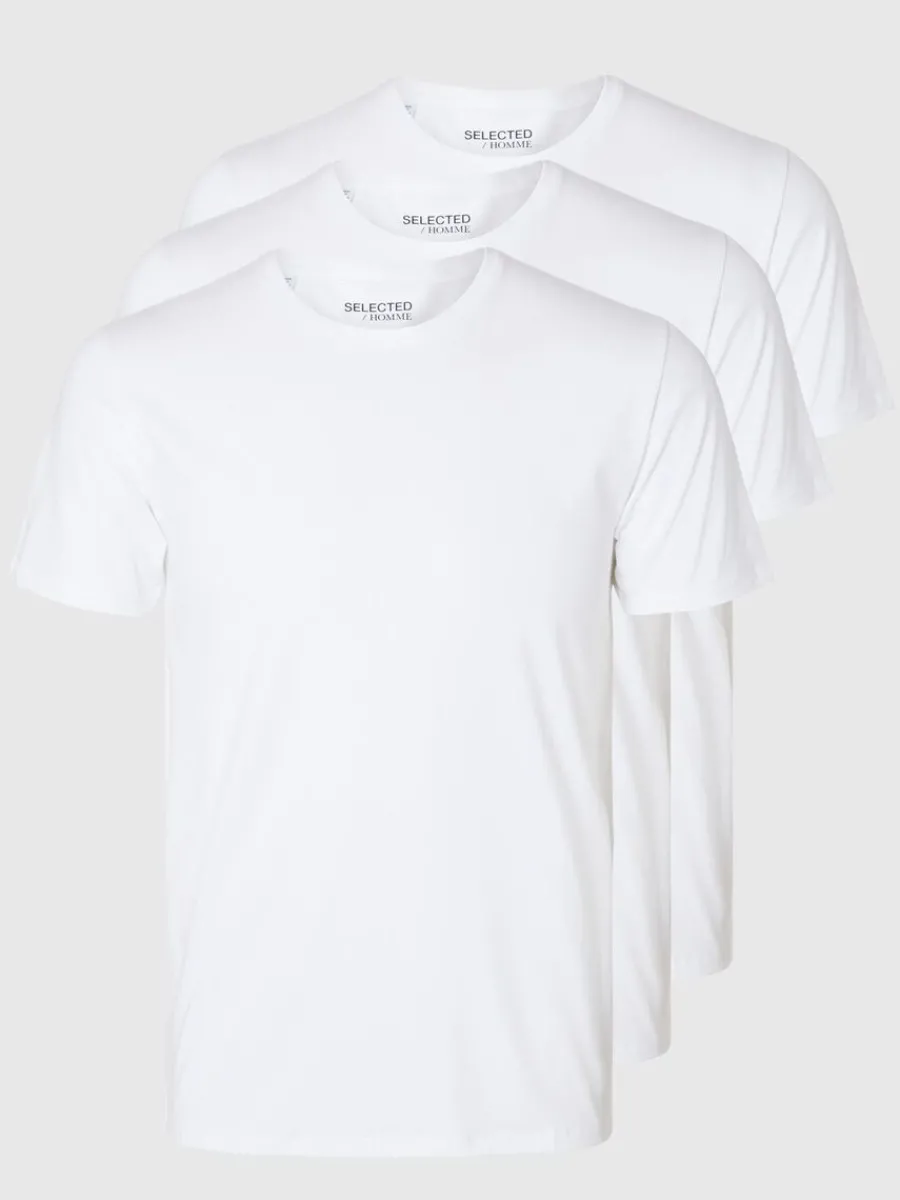 pack_bomull_tshirt_5-1.webp SELECTED 3-PACK BOMULL T-SHIRT White Outlet