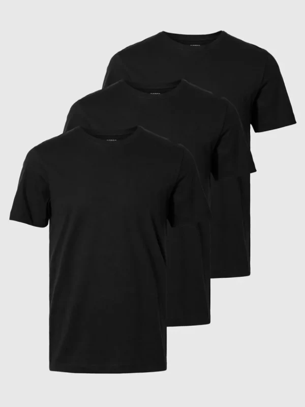 SELECTED 3-PACK BOMULL T-SHIRT Black Outlet