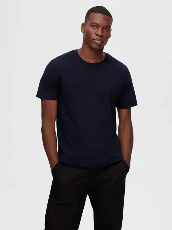 SELECTED 3-PACK BOMULL T-SHIRT Black New