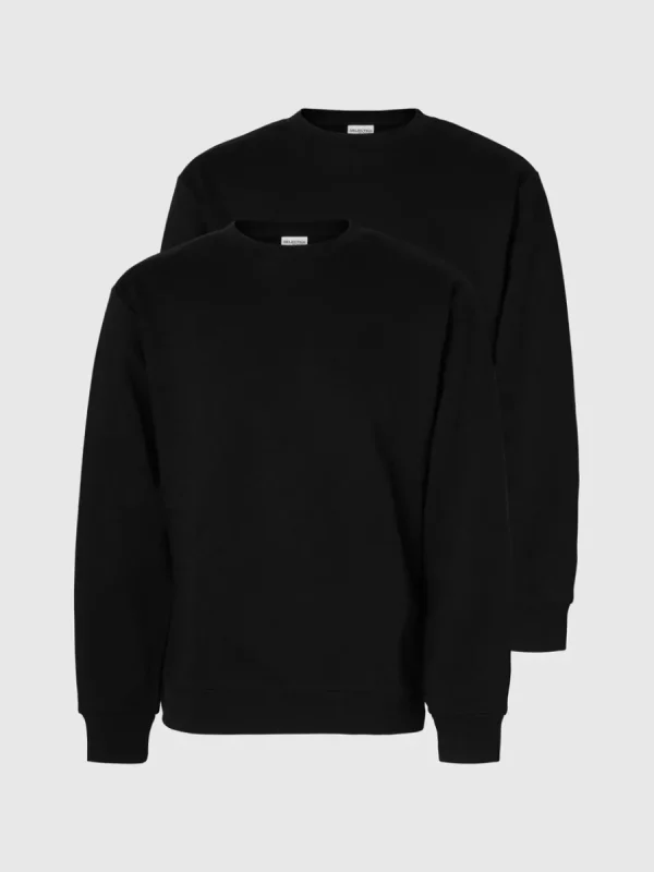 SELECTED 2-PACK SWEATSHIRT Black Fashion