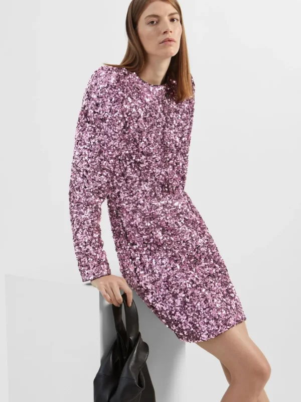 SELECTED PALJETT KORT KLÄNNING Pink Clearance