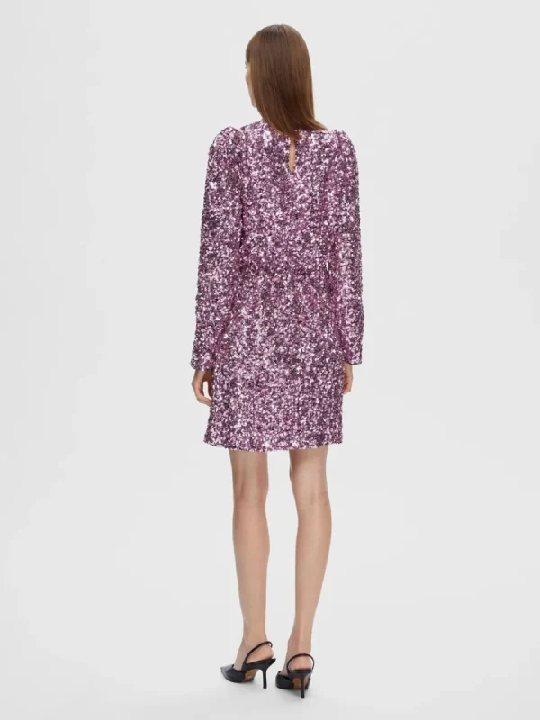 SELECTED PALJETT KORT KLÄNNING Pink Clearance